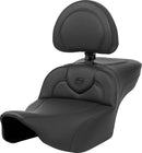 Roadsofa™ Extended Reach Seat With Backrest Black For Harley Davidson FLHXSE 1977 ABS - 28 CM