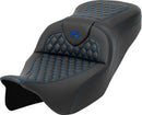 Honeycomb Roadsofa™ Seat Black / Blue For Harley Davidson FLH 1868 ABS - 39.5 CM