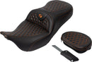 Honeycomb Roadsofa™ Seat Black / Orange For Harley Davidson FLH 1868 ABS - 39.5 CM