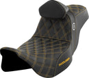 Pro Series SDC Performance Grip Seat Black / Gold For Harley Davidson FLH 1868 ABS - 42 CM