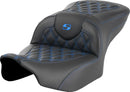 Roadsofa™ Lattice Stitch Seat Black / Blue For Harley Davidson FLHX 1923 ABS - 40.5 CM