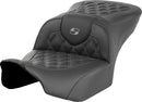 Roadsofa™ Lattice Stitch Seat Black For Harley Davidson FLHXSE 1977 ABS - 40.5 CM
