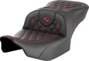 Roadsofa™ Lattice Stitch Seat Black / Red For Harley Davidson FLHX 1923 ABS - 40.5 CM