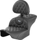Roadsofa™ Lattice Stitch Seat Black For Harley Davidson FLTRXSTSE 1977 ABS - 77.5 CM