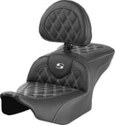 Roadsofa™ Lattice Stitch Seat Black For Harley Davidson FLTRXSE 1977 ABS - 33 CM
