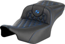 Roadsofa™ Extended Reach Seat Black / Blue For Harley Davidson FLHX 1923 ABS - 77.5 CM