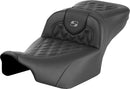 Roadsofa™ Extended Reach Seat Black / Grey For Harley Davidson FLHX 1923 ABS - 44.5 CM