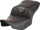 Honeycomb Roadsofa™ Seat Black / Orange For Harley Davidson FLHX 1923 ABS - 40.5 CM