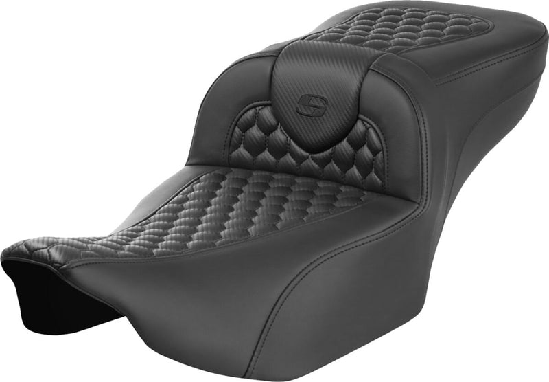 Roadsofa™ Extended Reach Seat Black For Harley Davidson FLTRXSE 1977 ABS - 77.5 CM