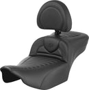 Roadsofa™ Extended Reach Seat Without Backrest Black For Harley Davidson FLTRXSE 1977 ABS - 28 CM
