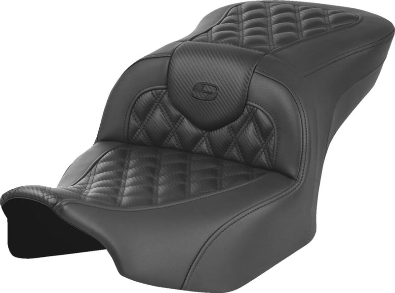 Roadsofa™ Lattice Stitch Seat Without Backrest Black For Harley Davidson FLHX 1923 ABS - 33 CM