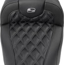 Roadsofa™ Lattice Stitch Seat Without Backrest Carbon Fiber Grey Stitch For Harley Davidson FLHX 1923 ABS - 33 CM