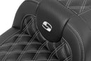 Roadsofa™ Lattice Stitch Seat Black For Harley Davidson FLHX 1923 ABS - 77.5 CM