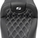 Roadsofa™ Lattice Stitch Seat Without Backrest Carbon Fiber For Harley Davidson FLHX 1923 ABS - 33 CM