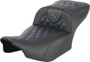 Roadsofa™ Extended Reach Seat Without Backrest Black For Harley Davidson FLTRXSTSE 1977 ABS - 28 CM