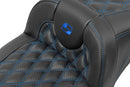 Roadsofa™ Extended Reach Seat Without Backrest Black For Harley Davidson FLTRXSTSE 1977 ABS - 28 CM