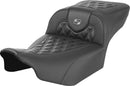 Roadsofa™ Extended Reach Seat Black / Grey For Harley Davidson FLHX 1923 ABS - 28 CM