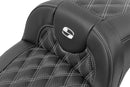 Roadsofa™ Extended Reach Seat Carbon Fiber Silver Stitch For Harley Davidson FLHX 1923 ABS - 44.5 CM