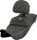 Roadsofa Extended Reach Seat Black / Gold For Harley Davidson FLH 1868 2021