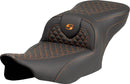 Dragon Scale Stitch RoadSofa Seat Black / Orange For Harley Davidson FLHXSE 1977 ABS 2023-2025