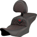Dragon Scale Stitch RoadSofa Seat Black / Red For Harley Davidson FLHXU 1977 ABS 2025