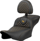 Dragon Scale Stitch RoadSofa Seat Black / Gold For Harley Davidson FLHX 1923 ABS 2024-2026
