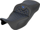 RoadSofa Tri Gripper Seat Black / Blue For Harley Davidson FLH 1868 ABS 2021 - 78.74 CM