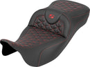 RoadSofa Tri Gripper Seat Black / Red For Harley Davidson FLH 1868 ABS 2021 - 44.5 CM