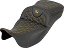 RoadSofa Tri Gripper Seat Black / Gold For Harley Davidson FLH 1868 ABS 2021 - 44.5 CM