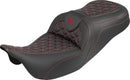 RoadSofa Tri Gripper Seat Black / Red For Harley Davidson FLH 1868 ABS 2021 - 78.74 CM