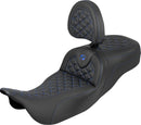 Extended Reach RoadSofa Tri Gripper Seat Black / Blue For Harley Davidson FLH 1868 ABS 2021 - 78.74 CM