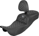 Extended Reach RoadSofa Tri Gripper Seat Black / Silver For Harley Davidson FLH 1868 ABS 2021 - 44.5 CM