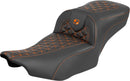 Roadsofa Extended Reach Seat Black / Orange For Harley Davidson FLHX 1923 ABS 2026 - 77.5 CM
