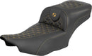 Roadsofa Extended Reach Seat Black / Gold For Harley Davidson FLHX 1923 ABS 2024-2026 - 44.5 CM