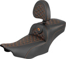 Roadsofa Extended Reach Seat Black / Orange For Harley Davidson FLHX 1923 ABS 2024-2026 - 77.5 CM