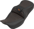 RoadSofa Seat Black / Orange For Harley Davidson FLH 1868 ABS 2021 - 33 CM