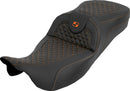 Extended Reach RoadSofa Seat Black / Orange For Harley Davidson FLH 1868 ABS 2021 - 29.2 CM