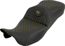 Extended Reach RoadSofa Seat Black / Gold For Harley Davidson FLH 1868 ABS 2021 - 29.2 CM