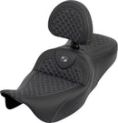 Dragon Scale Stitch RoadSofa Seat Black / Grey For Harley Davidson FLH 1868 ABS 2021 - 33 CM