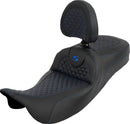 Dragon Scale Stitch RoadSofa Seat Black / Blue For Harley Davidson FLH 1868 ABS 2021 - 29.2 CM