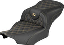 Roadsofa Lattice Stitch Seat Black / Gold For Harley Davidson FLHX 1923 ABS 2024-2026 - 77.5 CM