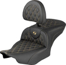 Roadsofa Lattice Stitch Seat Black / Gold For Harley Davidson FLHX 1923 ABS 2024-2026 - 40.5 CM