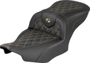 Roadsofa Lattice Stitch Seat Black / Gold For Harley Davidson FLHX 1923 ABS 2024-2026 - 28 CM