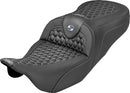 Extended Reach RoadSofa Seat Black / Silver For Harley Davidson FLH 1868 ABS 2023 - 44.5 CM