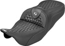 Extended Reach RoadSofa Seat Black / White For Harley Davidson FLH 1868 ABS 2021 - 44.5 CM