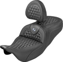 Extended Reach RoadSofa Seat Black / Silver For Harley Davidson FLH 1868 ABS 2021 - 44.5 CM