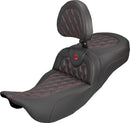 Roadsofa Seat Black / Red For Harley Davidson FLH 1868 ABS 2021 - 29.2 CM