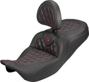 Roadsofa Seat Black / Red For Harley Davidson FLH 1868 ABS 2021 - 39.5 CM