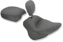 Wide Solo Seat With Removable Backrest Black For Harley Davidson FLS 1690 2012-2017 - 18 CM