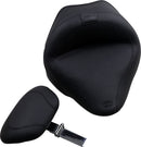 Wide Solo Seat With Removable Backrest Black For Harley Davidson FLS 1690 2012-2017 - 18 CM